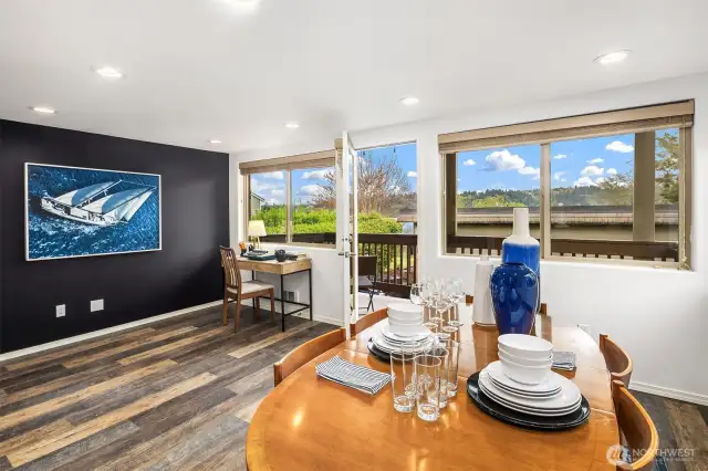 Living / dining area is spacious and bright
