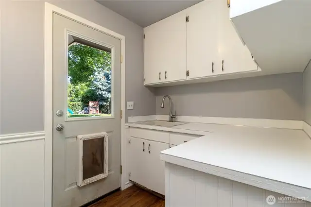 Laundry Sink, Door to Back Yard