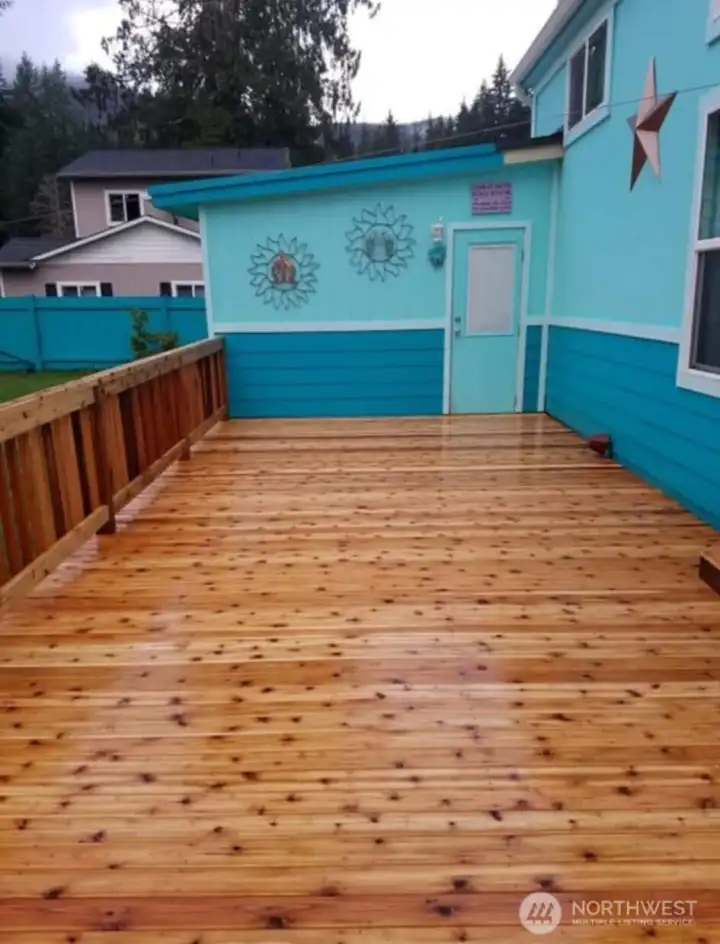 deck with bedroom addition