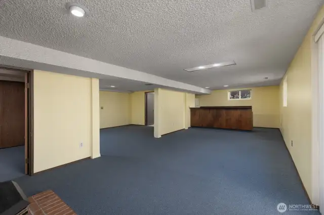 Daylight basement main rec room area