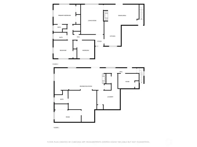 Floor plan for both levels.