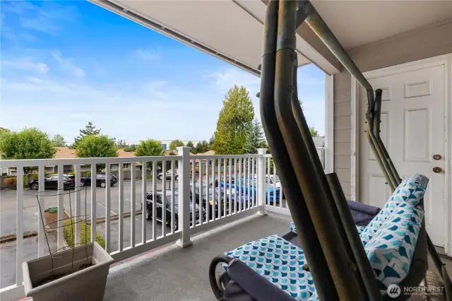Covered Balcony is accessible from family room/living area as well as Primary Bedroom!