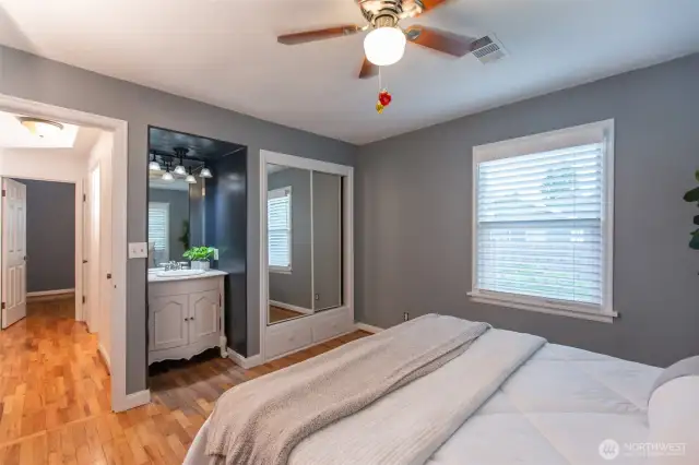 And what vintage home doesn't have a fun surprise or two? :) Next to your closet is a vanity and sink, so your home actually has 1.25 baths!