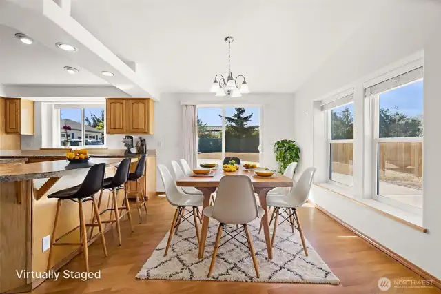 Eating area. Virtually staged.