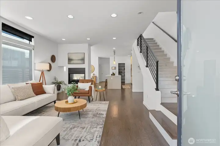 Living room bathed in natural light