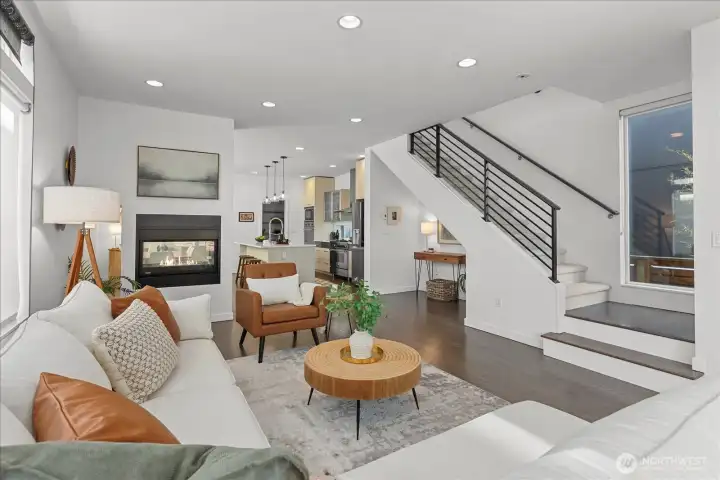 Cozy fireplace