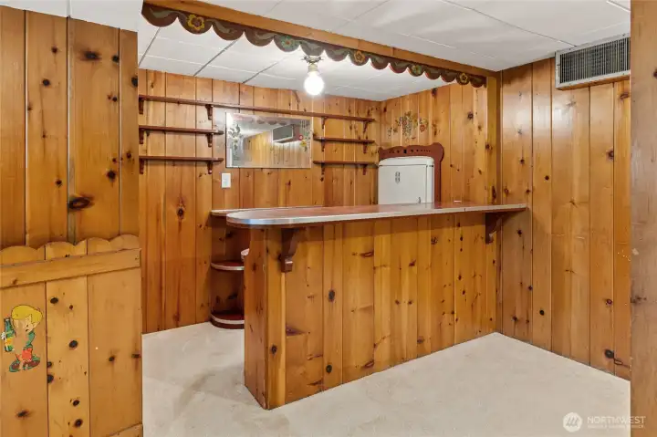 Vintage bar area for entertaining