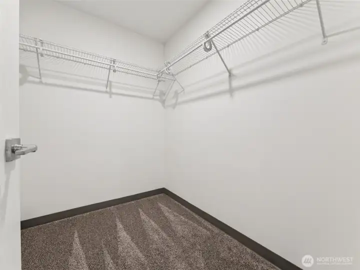 Primary room with walk in closet