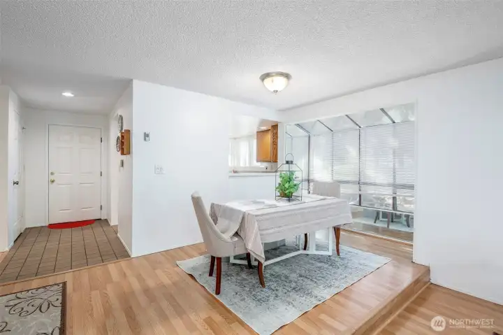 Take in all of the natural light through this solarium window in your dining room.