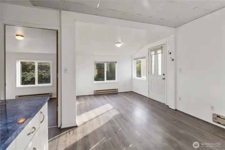 Bright and open main living area with flexible layout to suit residential comfort or commercial use.