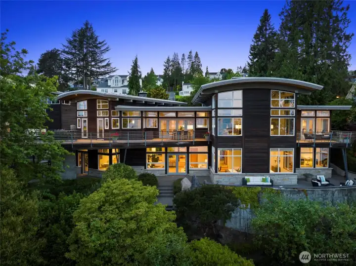Truly exceptional signature Laurelhurst waterfront estate with 155 feet of prime Lake Washington waterfront on 1.17 acres!