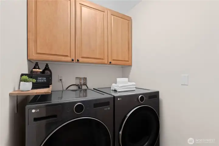 Upstairs laundry room.