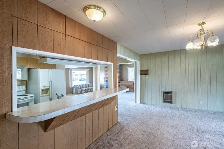 Kitchen view to dining space