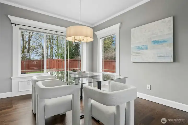 Sophisticated dining space.