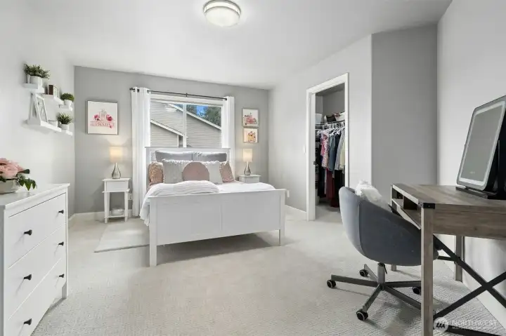 Bright bedroom with thoughtful proportions.