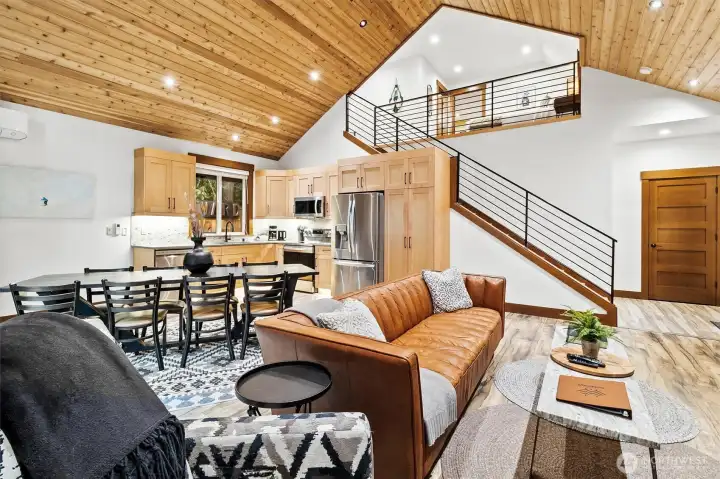 Open living and dining area.