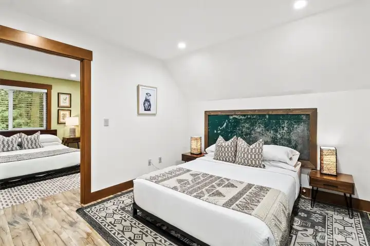 Loft area set up as additional bedroom.