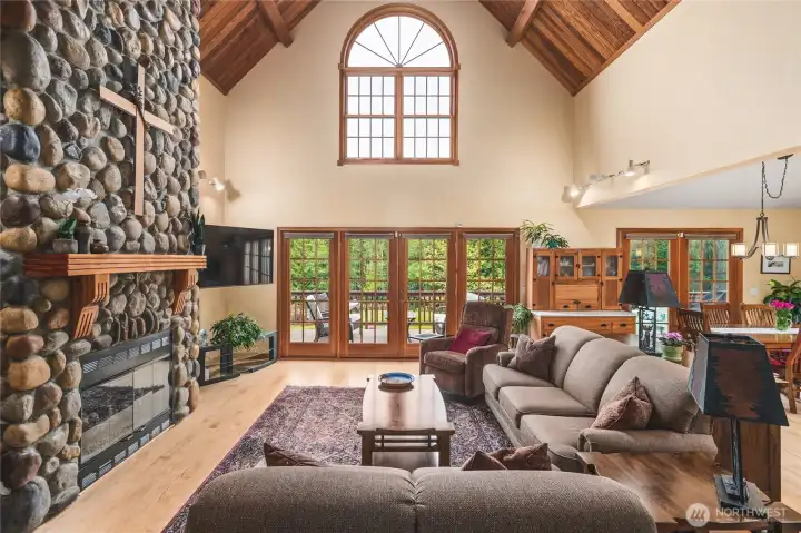 Living Area with French Doors to Large Composite Deck