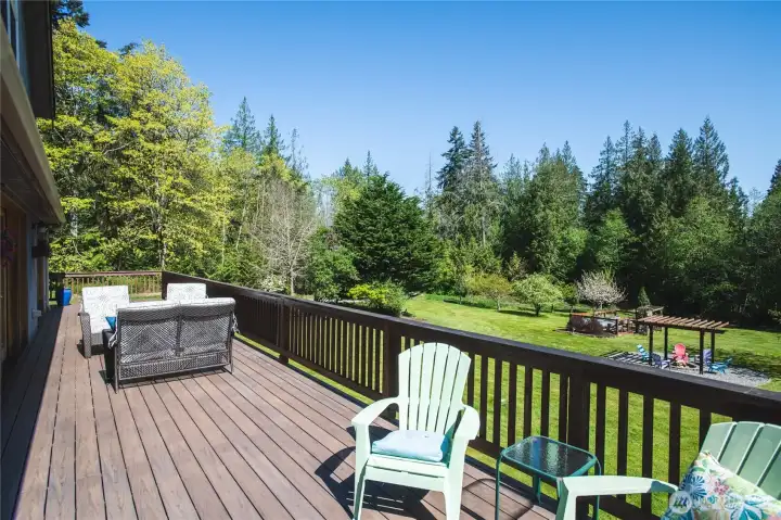 Deck overlooking yard