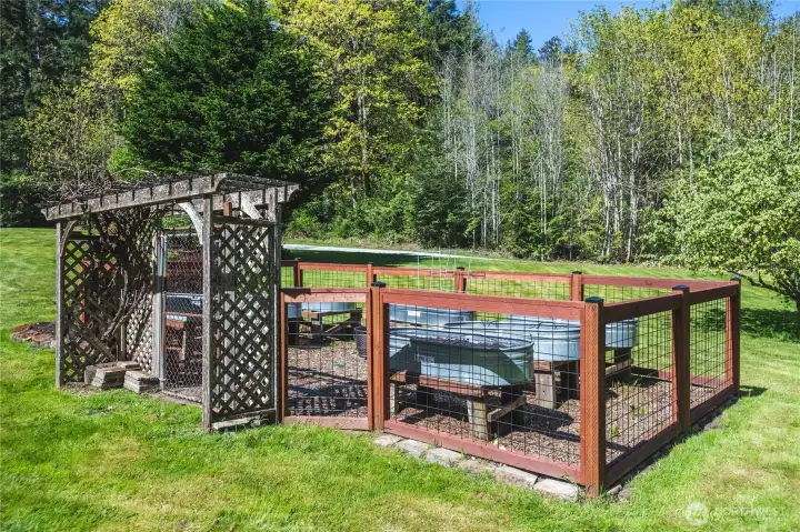 Raised Bed Fenced Garden Area
