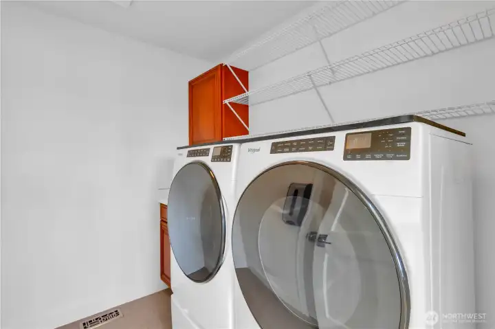 Newer washer and dryer on the main floor.