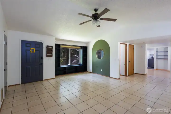 Living looking at entry