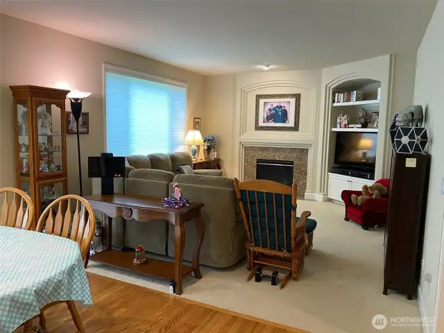 Photo taken by Seller prior to Tenant Occupancy.  Built in cabinets for all your entertainment needs