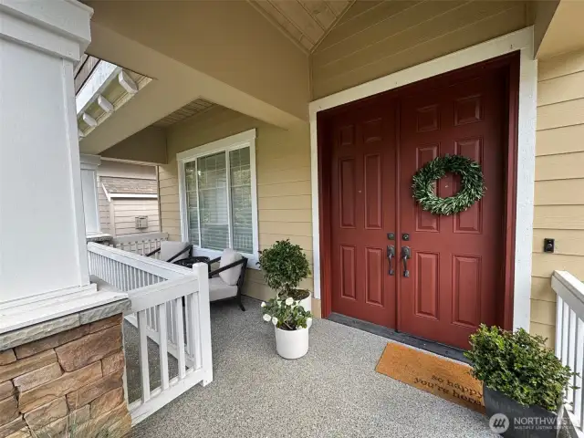 Photo taken by Seller prior to Tenant Occupancy. Delightful covered west facing front porch