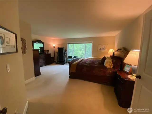 Photo taken by Seller prior to Tenant Occupancy. Large windows provide plenty of light and views of the backyard and forests beyond.