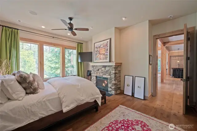 Primary bedroom with a view on the main floor