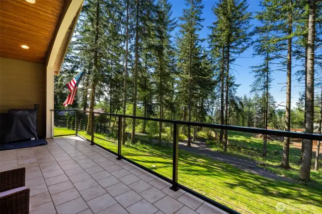 main floor patio/porch where you'll enjoy those sunset views and Portland views.