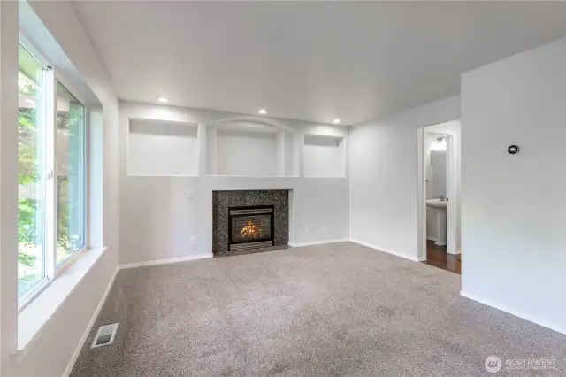 Living space off kitchen