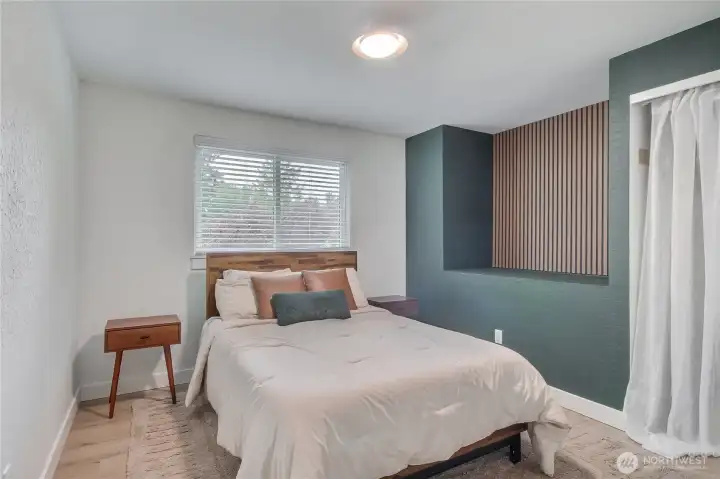 3rd bedroom with trendy wall inset.