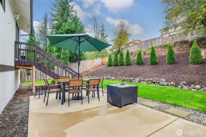 New patio and heat pump.