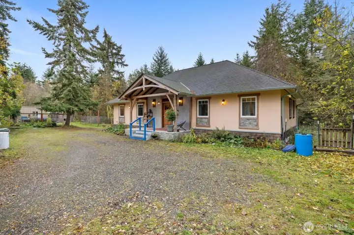 Charming covered entry offering a welcoming first impression