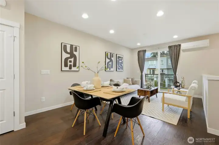 Spacious dining area