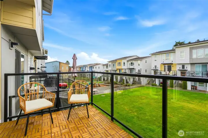 Big Balcony space facing beautiful yard