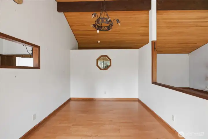 Dining area.  Some walls could come out to open up the space