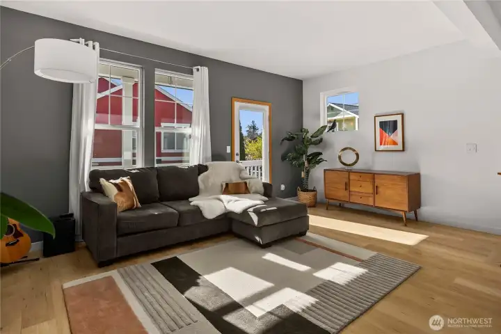 Door leads to covered front deck