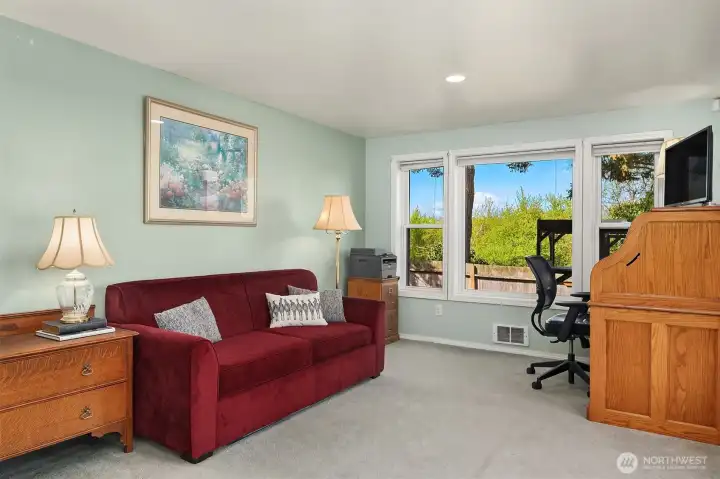 Primary Bedroom currently used as guest and den