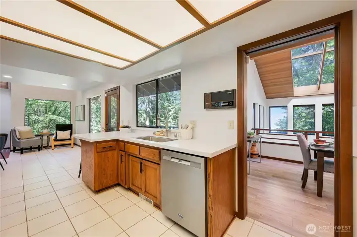 Kitchen with view