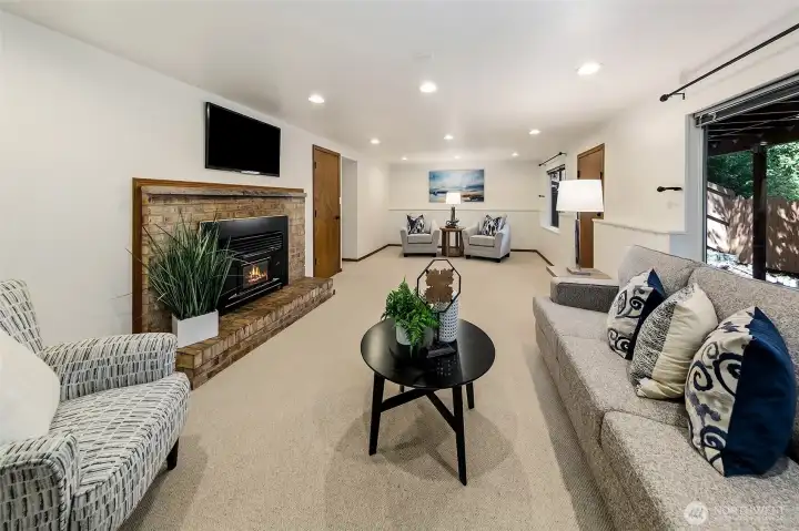 Lower daylight level family room.
