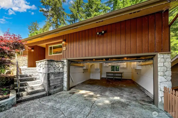 Extra deep 2 car attached garage.