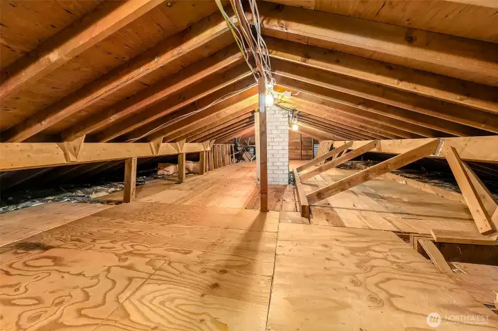 Large attic storage area.