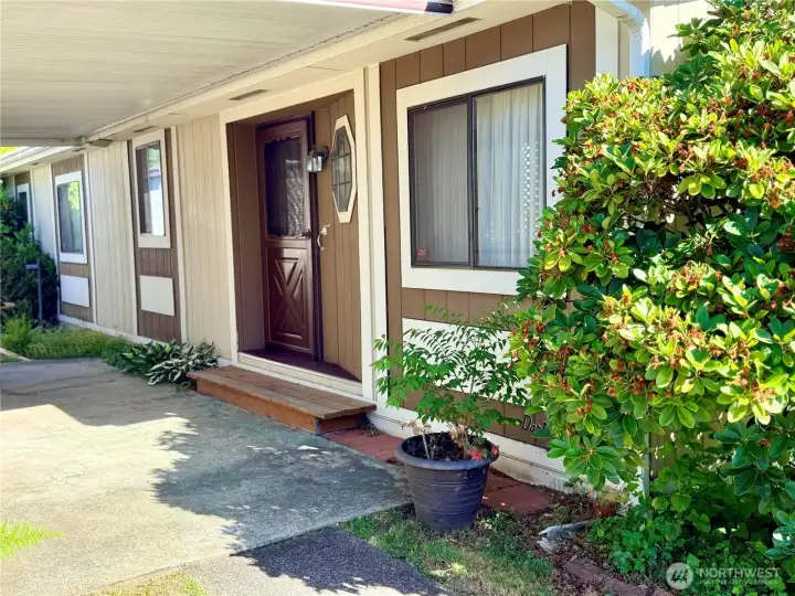 Front covered patio.