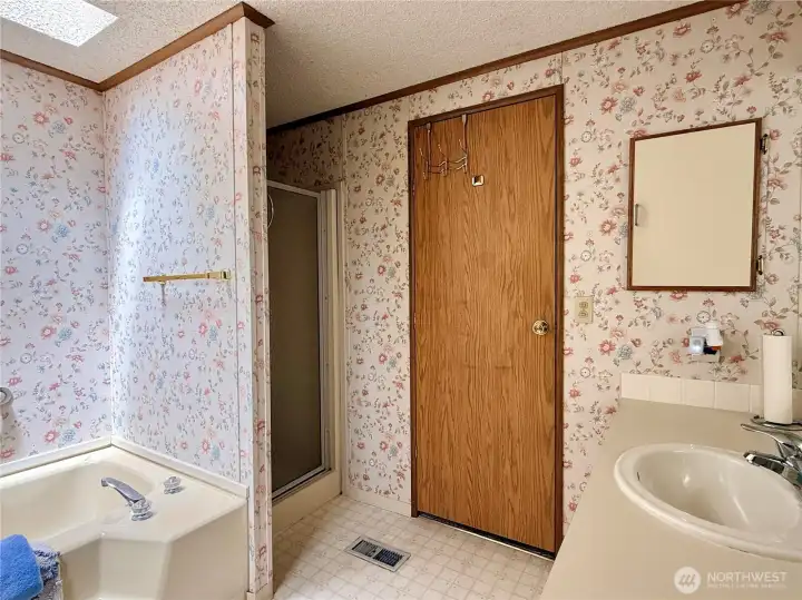 Another view of the primary bathroom.