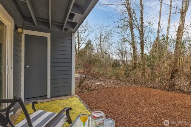 Privacy abounds with the protection of Creekside natural area.