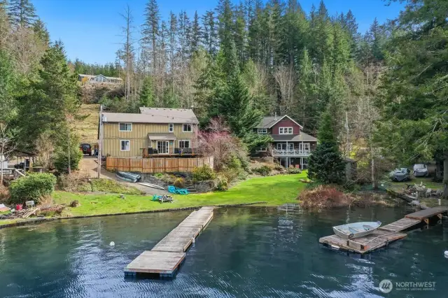 shared dock with neighbor pictured next door