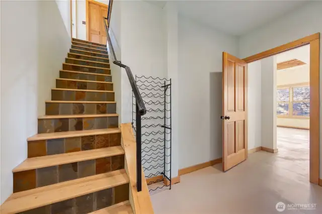Stairs to lower studio