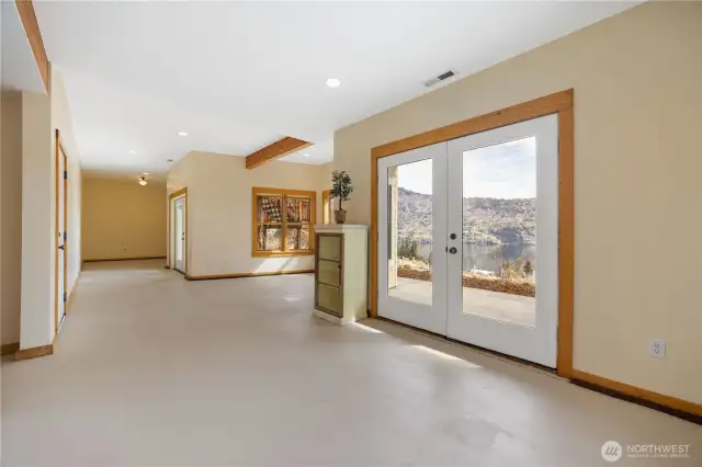 French doors to lower patios